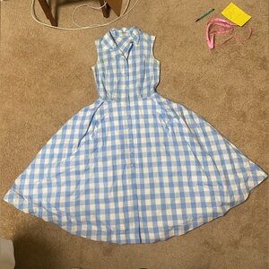 Gingham fit and flare dress